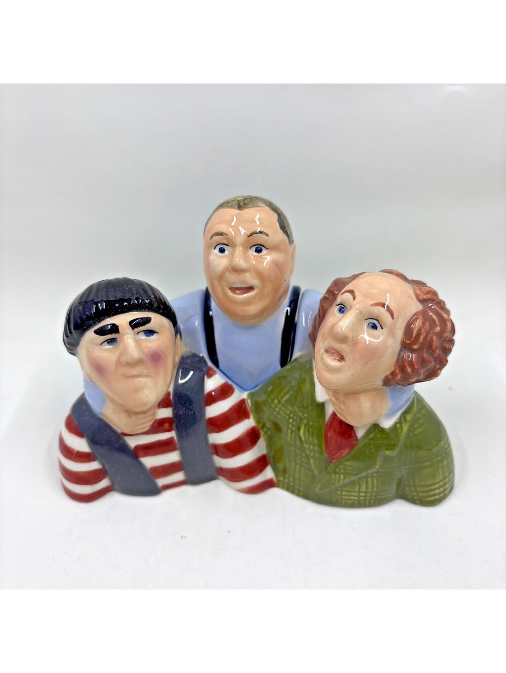 3 THREE STOGES Moe Curly Larry Salt & Pepper Shaker Set (1997) by Clay Art